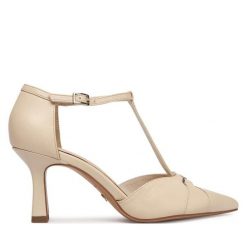 Szpilki Tamaris. Białe szpilki Tamaris, bez wzorów, bez obcasa, na szpilce, bez zapięcia. Za 409.99 zł.