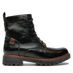 Trapery Josef Seibel. Czarne traperki Josef Seibel, bez wzorów, bez obcasa, bez zapięcia. Za 569.99 zł.