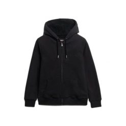 Damska bluza z kapturem zapinana na zamek Superdry Borg. Czarne bluzy z kapturem Superdry, bez wzorów, z wełny, z kapturem. Za 415.15 zł.