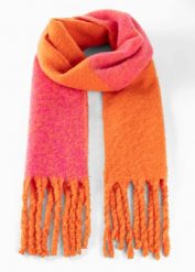 Szal XXL z efektem ombre. Czerwone szaliki i kominy bonprix, bez wzorów. Za 82.99 zł.