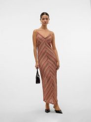 Vero Moda Sukienka w kolorze beżowym ze wzorem rozmiar: XS. Brązowe sukienki Vero Moda, xs, bez wzorów, bez kołnierzyka, bez ramiączek, maxi. Za 105.88 zł.