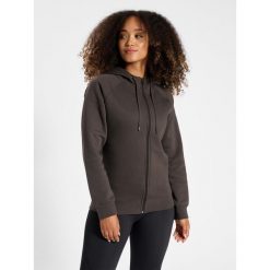 Damska bluza z kapturem zapinana na zamek Hummel red Heavy. Szare bluzy Hummel, bez wzorów, sportowe, bez ramiączek, z kapturem. W wyprzedaży za 190.50 zł.