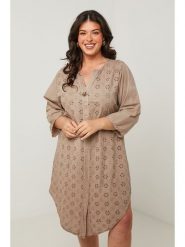 Curvy Lady Sukienka w kolorze szarobrązowym rozmiar: 44/46. Brązowe sukienki Curvy Lady, bez wzorów, klasyczne, bez kołnierzyka, bez ramiączek, midi. Za 163.26 zł.