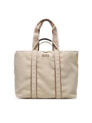 BOSS Torebka Palmah 50546461 Biały. Białe shopper bag Boss, bez wzorów, z materiału, bez dodatków. Za 479.99 zł.