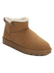 ISLAND BOOT Botki zimowe "Ikhlas" w kolorze jasnobrązowym rozmiar: 39. Brązowe botki Island Boot, z aplikacjami, z materiału, z okrągłym noskiem, bez obcasa, bez zapięcia. Za 185.74 zł.