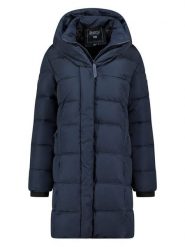 Geographical Norway Płaszcz zimowy "Djamilalimo" w kolorze granatowym rozmiar: L. Niebieskie płaszcze Geographical Norway, na zimę, l, bez wzorów, z puchu, bez kaptura. Za 543.90 zł.