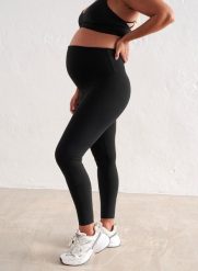 Damskie legginsy ciążowe, z wysokim stanem, squat proof Sense czarne. Czarne legginsy AIM'N, bez wzorów, z elastanu. Za 296.00 zł.