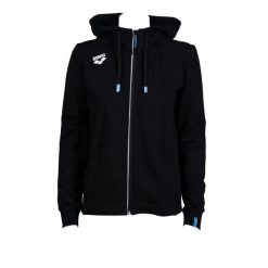 Bluza damska na basen Arena Dorosły Team Hooded Jacket Panel. Czarne bluzy Arena, xs, bez wzorów, sportowe, bez ramiączek, bez kaptura. Za 368.50 zł.