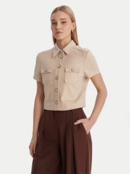 Guess Koszula W6RH83 KCMU2 Beżowy Regular Fit. Brązowe koszule Guess, xl, z aplikacjami, z syntetyku, bez kołnierzyka, bez ramiączek. Za 439.99 zł.