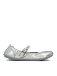 Groundies Skórzane buty "Amber 2.0" w kolorze srebrnym do chodzenia na boso rozmiar: 38. Szare baleriny Groundies, bez wzorów, ze skóry, bez obcasa, bez zapięcia. Za 210.79 zł.