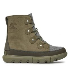 Śniegowce Sorel. Zielone śniegowce Sorel, bez wzorów, bez zapięcia. Za 699.99 zł.