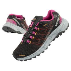 Buty sportowe damskie Merrell Fly Strike. Czarne buty sportowe lifestyle Merrell, bez wzorów, z materiału, bez zapięcia, trekkingowe. Za 269.00 zł.