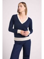 Maison Héritage Cashmere Kaszmirowy sweter w kolorze granatowym rozmiar: XL. Niebieskie swetry Maison Héritage Cashmere, xl, bez wzorów, z kaszmiru, bez ramiączek. Za 534.95 zł.