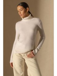Perfect Cashmere Kaszmirowy golf w kolorze kremowym rozmiar: M. Brązowe swetry Perfect Cashmere, m, bez wzorów, z kaszmiru, bez ramiączek. Za 391.99 zł.