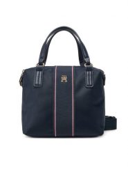Tommy Hilfiger Torebka Poppy Small Tote Corp AW0AW17204 Granatowy. Niebieskie torebki klasyczne Tommy Hilfiger, bez wzorów, z materiału, bez dodatków. Za 289.99 zł.