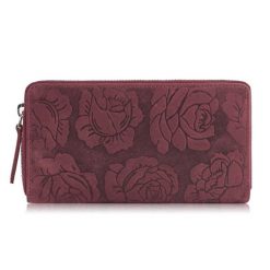 Portfel damski skórzany różowy w kwiaty RFID Paolo Peruzzi T-115-HCH. Czerwone portfele PAOLO PERUZZI, bez wzorów, ze skóry. Za 59.99 zł.