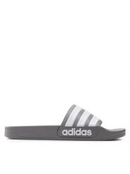 Adidas Klapki Adilette Shower Slides GY1891 Szary. Szare klapki adidas, bez wzorów, z syntetyku, sportowe, bez obcasa, bez zapięcia. Za 119.99 zł.