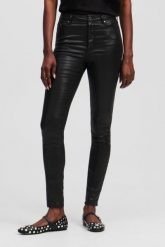 KARL LAGERFELD Czarne damskie spodnie Coated Skinny Denim Pants, Rozmiar 26. Czarne jeansy KARL LAGERFELD, bez wzorów, z denimu, eleganckie. W wyprzedaży za 655.99 zł.