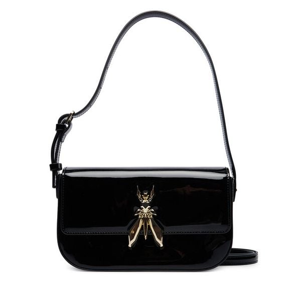 Torebka Patrizia Pepe. Czarne listonoszki Patrizia Pepe, bez wzorów, bez dodatków. Za 1,299.00 zł.