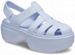Sandały Dla Kobiet Crocs Stomp Fisherman Sandal. Brązowe sandały Crocs, bez wzorów, z materiału, eleganckie, bez obcasa, na platformie, bez zapięcia. Za 230.99 zł.