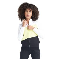 Bluza z zamek błyskawiczny na co dzień na siłownię. Żółte bluzy LEONE 1947 APPAREL, xs, bez wzorów, z bawełny, sportowe, bez ramiączek, bez kaptura. W wyprzedaży za 218.92 zł.