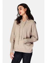 ASSUILI Bluza w kolorze beżowym rozmiar: 38. Brązowe bluzy Assuili, bez wzorów, klasyczne, bez ramiączek, z kapturem. Za 114.44 zł.