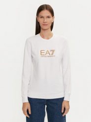 EA7 Emporio Armani Bluza 8NTM35 TJTXZ 0186 Biały Regular Fit. Białe bluzy EA7 Emporio Armani, xl, bez wzorów, z bawełny, bez kaptura. Za 269.99 zł.