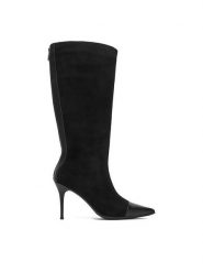 Eva Minge Kozaki EO-EDITH-GLC9177-17-861 Czarny. Czarne kozaki Eva Minge, bez wzorów, ze skóry, bez obcasa, na szpilce, bez zapięcia. Za 639.99 zł.