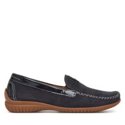 Mokasyny Gabor. Niebieskie mokasyny Gabor, bez wzorów. Za 449.99 zł.