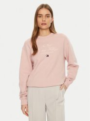 Tommy Hilfiger Bluza Modern Script WW0WW43844 Różowy Regular Fit. Czerwone bluzy Tommy Hilfiger, xl, bez wzorów, z bawełny, bez kaptura. Za 299.99 zł.