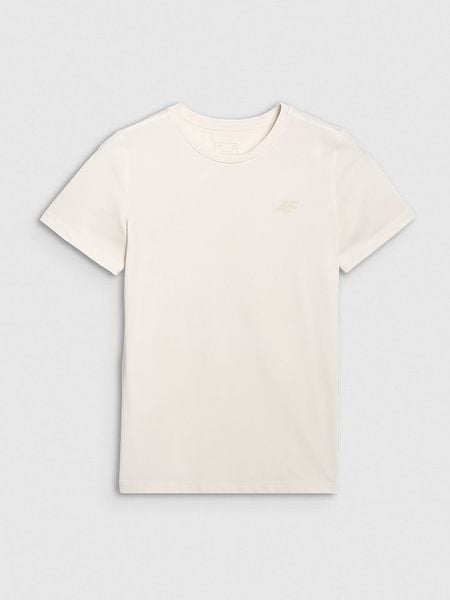 4F Koszulka sportowa w kolorze kremowym rozmiar: M. Brązowe t-shirty sportowe 4f, m, bez wzorów, z materiału, bez ramiączek, outdoorowe. Za 52.79 zł.