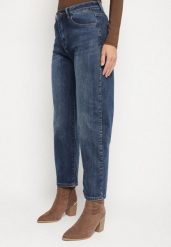 Niebieskie Jeansy Mom Fit z Wysokim Stanem i Domieszką Wiskozy Atavite. Niebieskie jeansy Born2be, m, bez wzorów, z jeansu, klasyczne, z podwyższonym stanem. Za 69.99 zł.