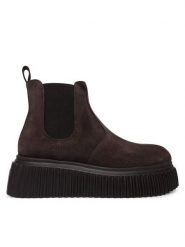 AGL Botki Iggy Low D751569PGK Zielony ciemny. Zielone botki AGL, bez wzorów, ze skóry, bez obcasa, na płaskiej podeszwie, bez zapięcia. Za 1,579.00 zł.