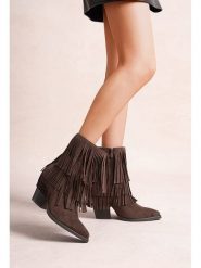 Foreverfolie Botki w kolorze brązowym rozmiar: 39. Brązowe botki Foreverfolie, bez wzorów, eleganckie, bez obcasa, bez zapięcia. Za 147.56 zł.