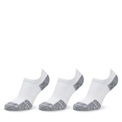 Zestaw 3 par niskich skarpet unisex Under Armour. Białe skarpetki sportowe Under Armour, bez wzorów, do biegania. Za 69.99 zł.