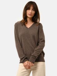 Just Cashmere Kaszmirowy sweter "Nora" w kolorze brązowym rozmiar: M. Brązowe swetry Just Cashmere, m, bez wzorów, z kaszmiru, bez ramiączek. Za 369.99 zł.