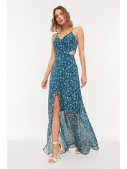 Trendyol Sukienka w kolorze niebiesko-beżowym rozmiar: 36. Niebieskie sukienki Trendyol, na co dzień, bez wzorów, bez kołnierzyka, bez ramiączek, maxi, proste. Za 90.95 zł.