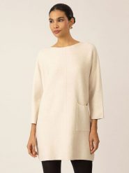 APART Sukienka dzianinowa w kolorze beżowym rozmiar: M. Brązowe sukienki Apart, na co dzień, m, bez wzorów, z dzianiny, bez kołnierzyka, bez ramiączek, midi, proste. Za 200.60 zł.