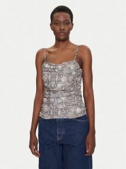 HUGO Top Doffiano 50537142 Beżowy Slim Fit. Brązowe topy Hugo, xs, bez wzorów, z syntetyku, bez kołnierzyka, bez ramiączek. Za 269.99 zł.