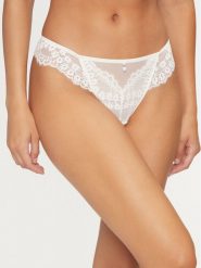 Hunkemöller Stringi Daisy 206050 Biały. Białe stringi Hunkemöller, bez wzorów, z syntetyku. Za 59.99 zł.