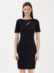 Calvin Klein Sukienka koktajlowa K20K208174 Czarny Regular Fit. Czarne sukienki Calvin Klein, bez wzorów, z syntetyku, wizytowe, bez kołnierzyka, bez ramiączek. Za 519.99 zł.
