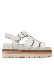Clarks Sandały Orianna Twist 26176318 Biały. Białe sandały Clarks, bez wzorów, ze skóry, bez obcasa, na płaskiej podeszwie, bez zapięcia. Za 539.99 zł.