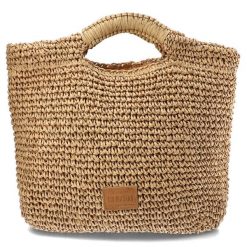 Beżowa Torba Big Star Damska Pleciona Torebka Boho. Brązowe torebki klasyczne Big Star Accessories, bez wzorów, boho, bez dodatków. Za 169.00 zł.