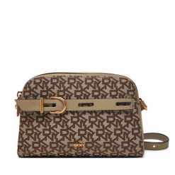 Torebka DKNY. Brązowe listonoszki DKNY, bez wzorów, bez dodatków. Za 409.99 zł.