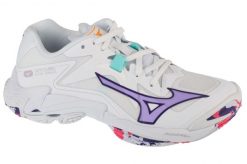 Buty do siatkówki damskie, Wave Lightning Z8. Białe buty treningowe Mizuno, bez wzorów, z materiału, przed kostkę, bez zapięcia, do siatkówki, mizuno wave. Za 570.20 zł.