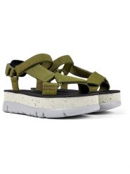 Camper Sandały w kolorze khaki na koturnie rozmiar: 38. Brązowe sandały Camper, bez wzorów, z otwartym noskiem, bez obcasa, na koturnie, bez zapięcia. Za 158.10 zł.