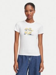 Guess Jeans T-Shirt W6YI62 K6415 Biały Regular Fit. Białe t-shirty Guess Jeans, m, z aplikacjami, z bawełny, bez kołnierzyka, bez ramiączek. Za 169.99 zł.
