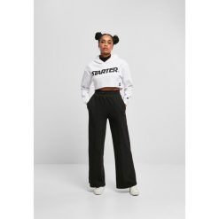 Damska bluza z kapturem Urban Classics Starter Cropped. Białe bluzy Starter, bez wzorów, bez ramiączek, z kapturem. Za 244.50 zł.