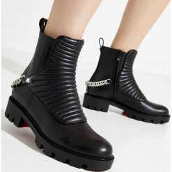 CHRISTIAN LOUBOUTIN - Botki Maddic Max Flat. Czarne botki CHRISTIAN LOUBOUTIN, bez wzorów, z gumy, eleganckie, bez obcasa, bez zapięcia. Za 5,569.00 zł.