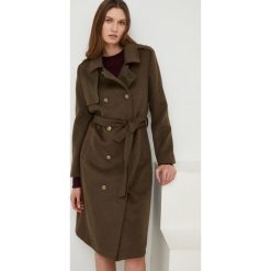 Answear Lab płaszcz wełniany kolor zielony przejściowy dwurzędowy. Zielone płaszcze Answear Lab, l, bez wzorów, z wełny, klasyczne, bez kaptura. Za 489.99 zł.